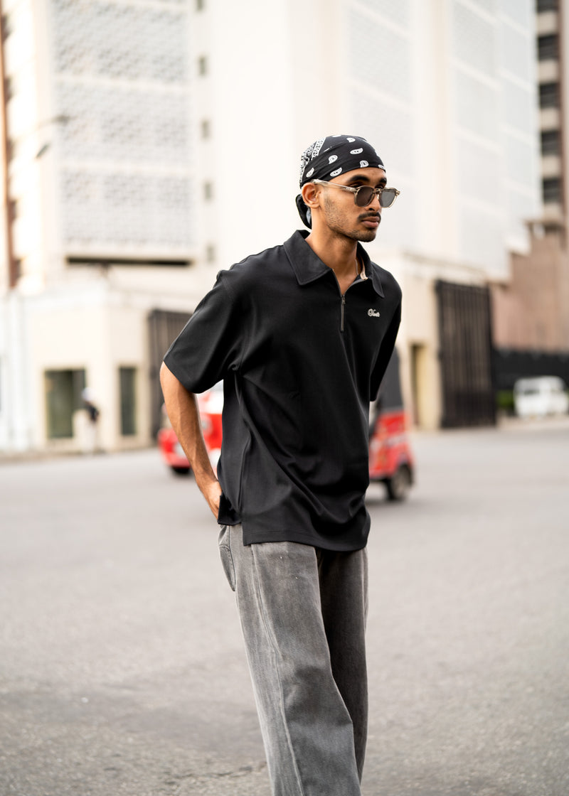 Oversized Zip Polo Tee