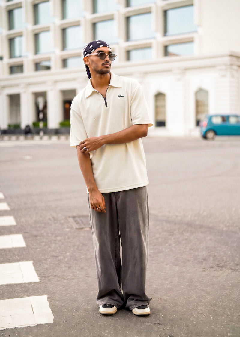 Oversized Zip Polo Tee