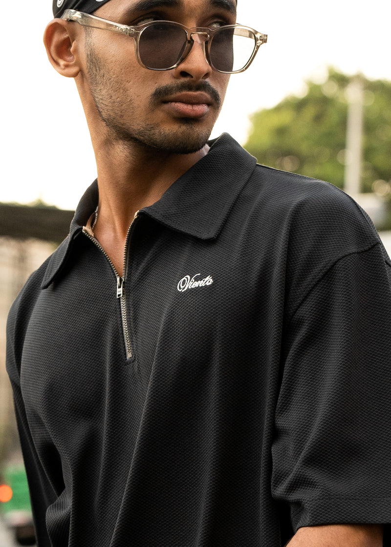 Oversized Zip Polo Tee