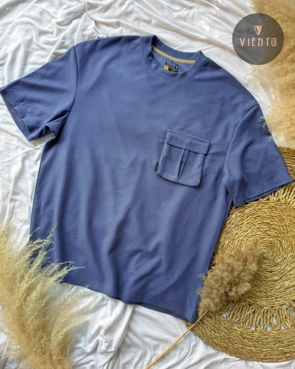 Cargo Pocket T Shirt- Steel Blue