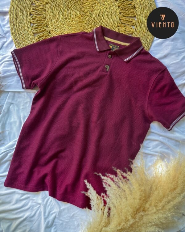 Collar T Shirt- Maroon