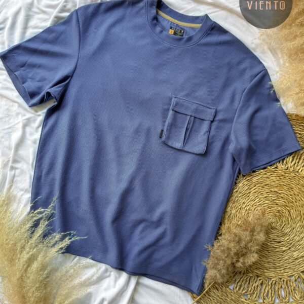 Cargo Pocket T Shirt- Steel Blue