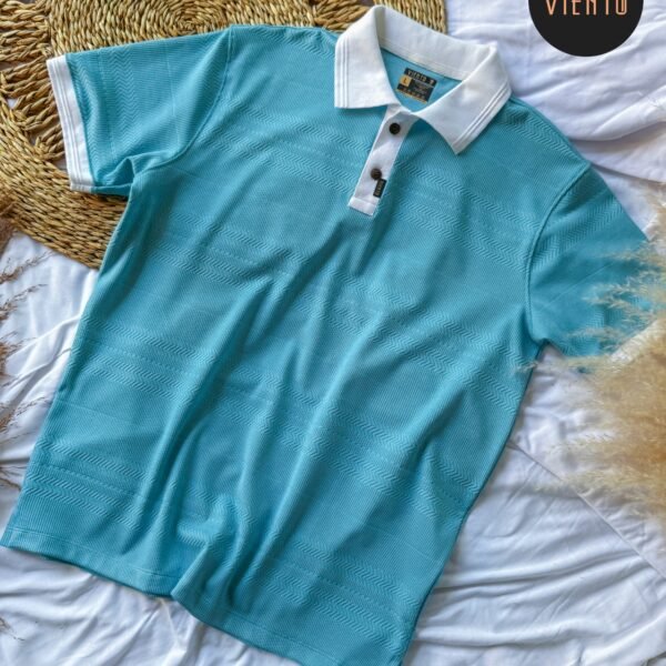 Collar T Shirt- Light Blue
