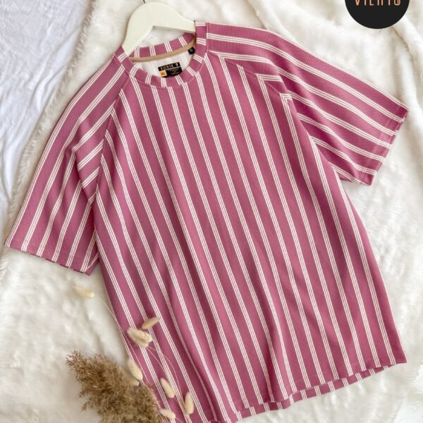 WaffStripe- Dusty pink