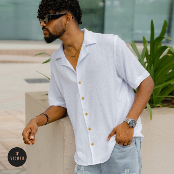 Cuban Collar Shirt – White