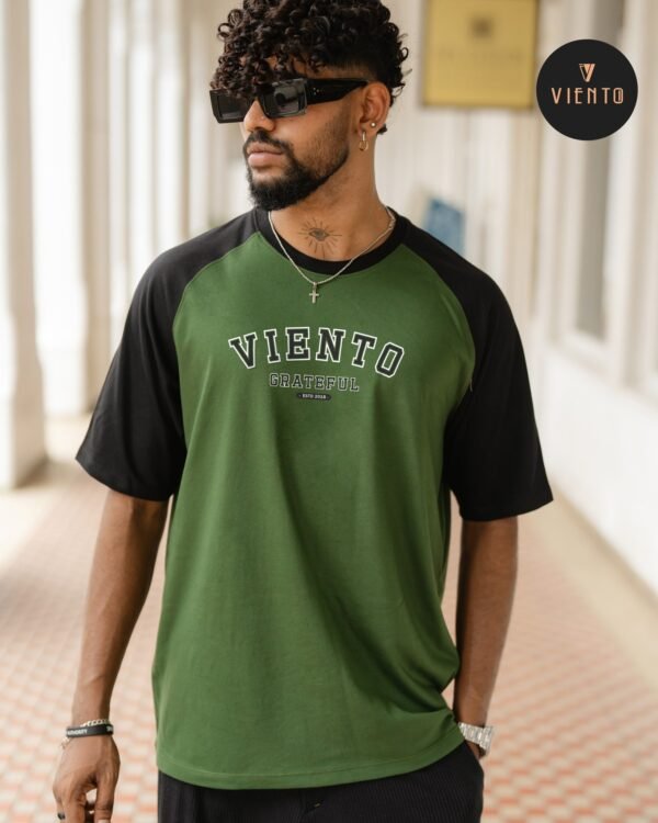 Grateful Raglan Tee- Dark Green