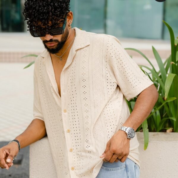 Cream – Knit Cuban Shirt