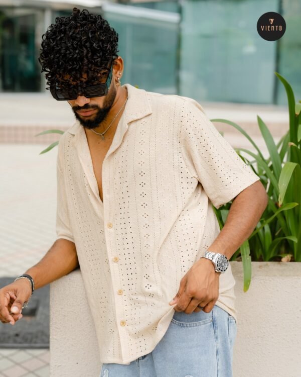 Cream – Knit Cuban Shirt