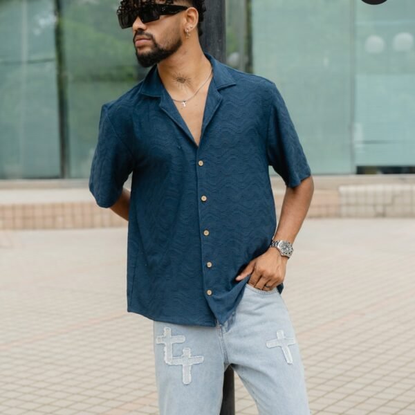 Mid Night Blue – Knit Cuban Shirt