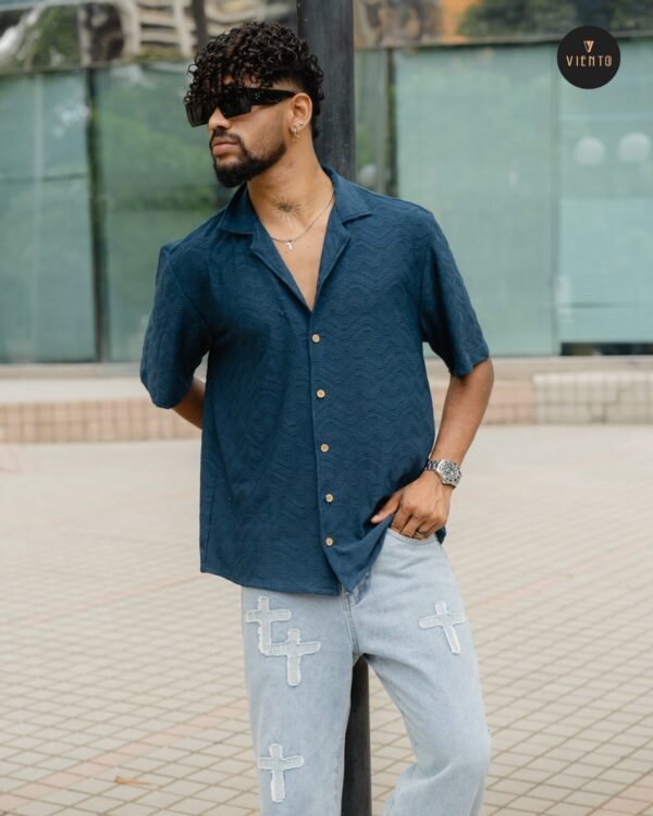 Mid Night Blue – Knit Cuban Shirt