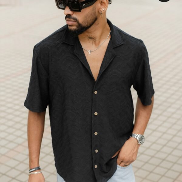 Black – Knit Cuban Shirt
