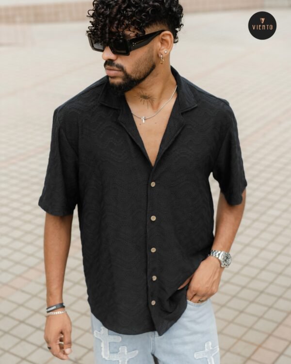 Black – Knit Cuban Shirt