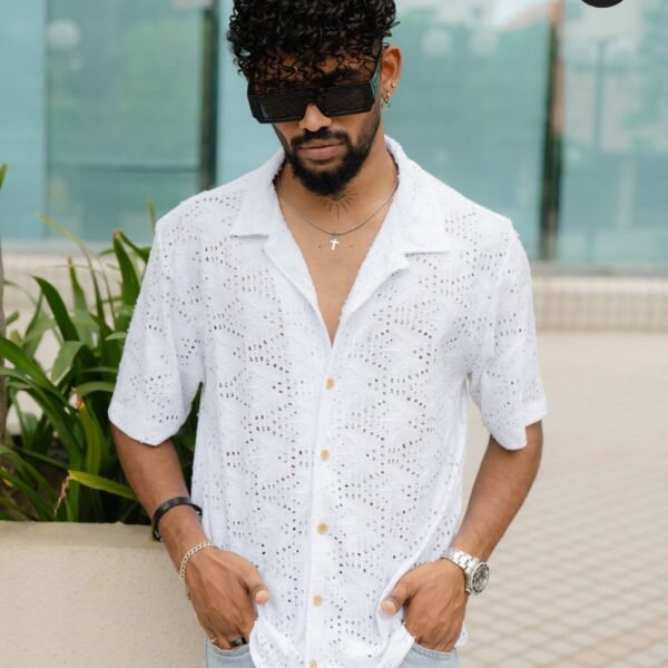 White – Knit Cuban Shirt