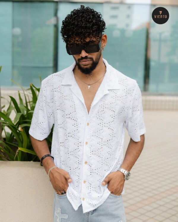 White – Knit Cuban Shirt