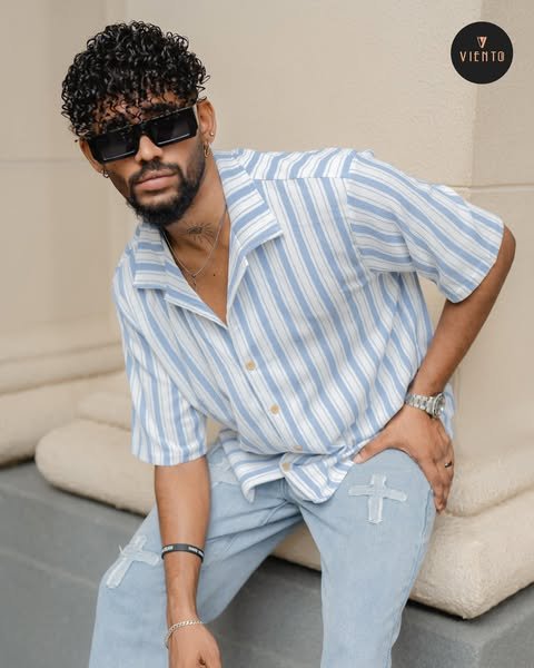 Sky Stripe - Cuban Collar Shirt