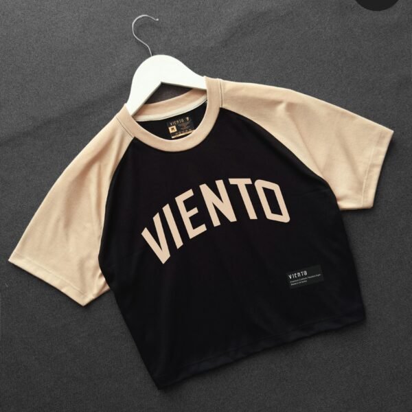 BlackBeige Crop Tee