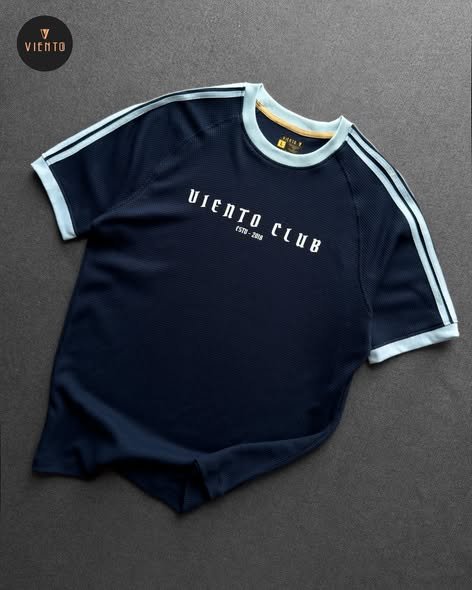 StripePlay Tee- Dark Blue