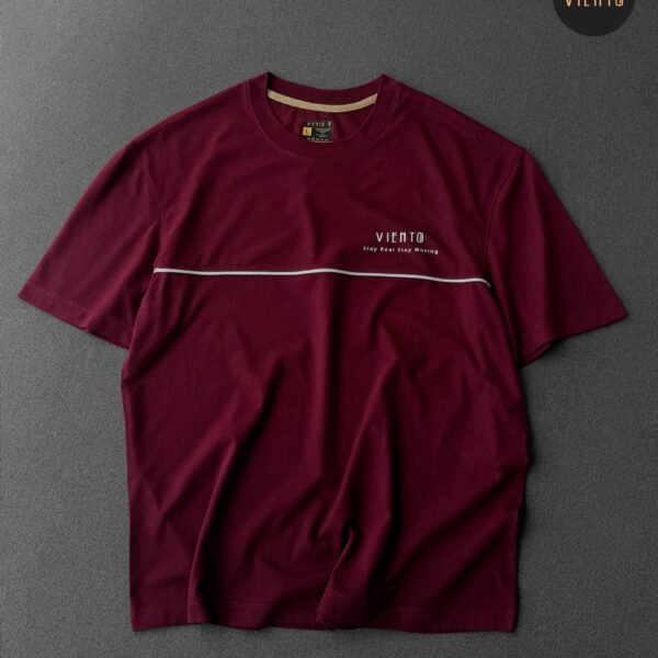 Calm Line Tee- Maroon
